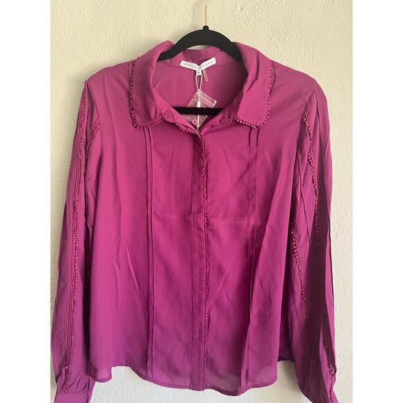 Anthropologie Endless Rose Woman Embroidered DetailsLong Sleeve Blouse, … - Picture 3 of 9